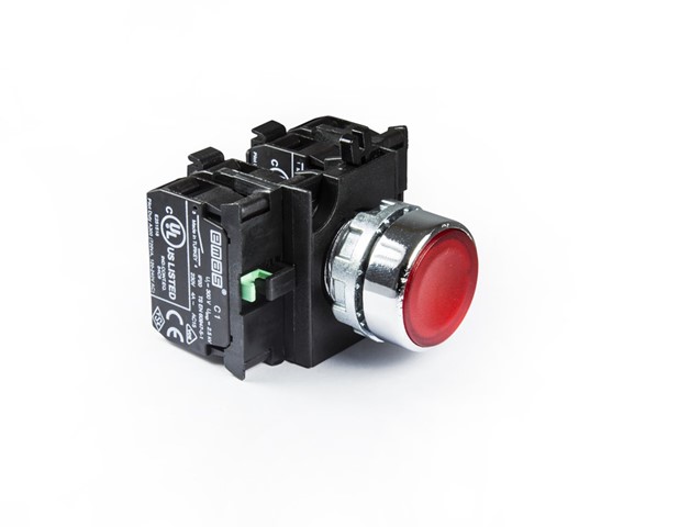 CM Series Metal 2NO+2NC Spring Flush Red 22 mm Control Unit